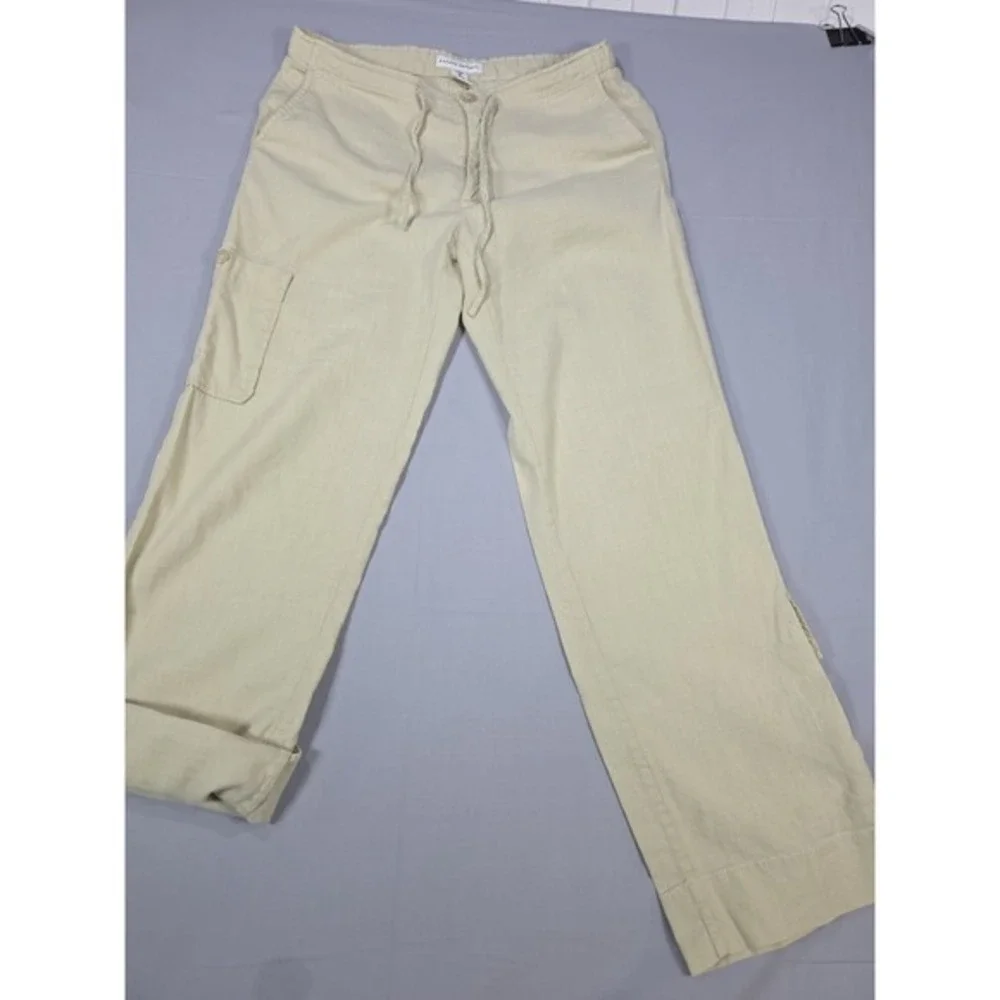 Banana Republic Pants 4 Beige Linen Blend Turkey Roll Up Vintage 2003‎ Y2K Cargo
